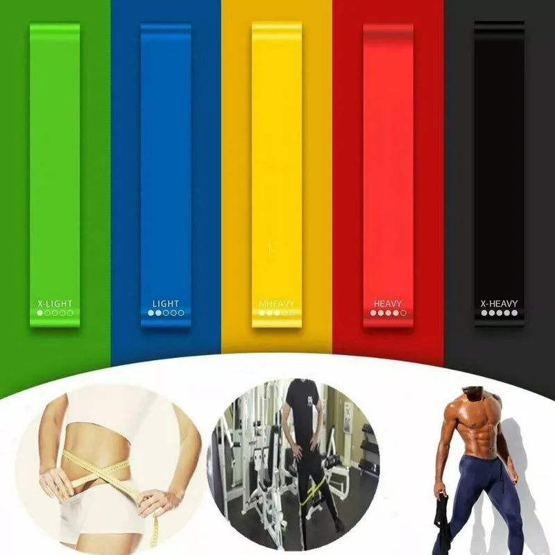 Resistance Bands, Set of 5 TPE Elastic Workout Bands Exercise Loop for Working Out Gym Strength Training Yoga Pilates